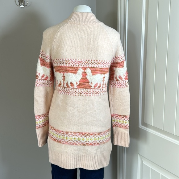 Anthropologie Aimee Alpaca Pompom Blush Pink Peach Mock Neck Sweater Sz XS - Picture 9 of 16